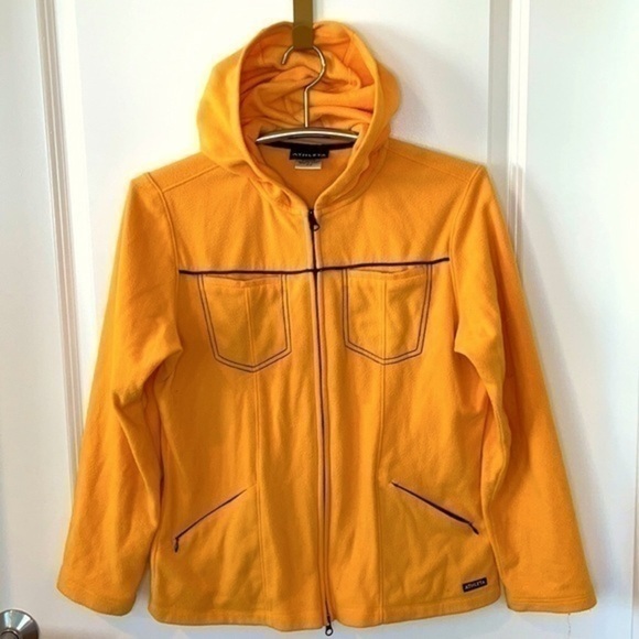 ATHLETA | Women’s Yellow Full Zip Hooded Sweatshirt Size M - Picture 1 of 8